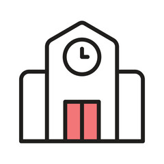 School building icon, educational institute