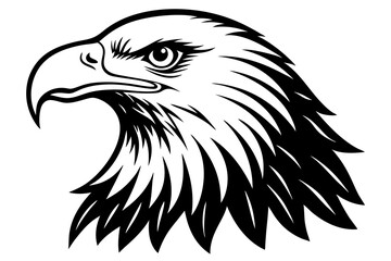 Bald eagle silhouette black Illustration.American Eagle Patriotic, American Eagle Face Logo, Eagle American flag