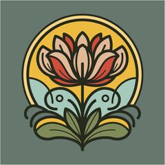 Art Nouveau Flower 06
