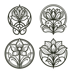 Art Nouveau Flower 10.eps