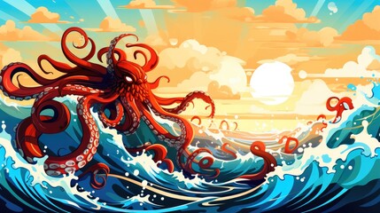 Kraken Mythological sea monster of enormous size.