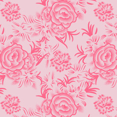 Ornate floral seamless texture, endless pattern with flowers. Seamless pattern can be used for wallpaper, pattern fills, web page background, surface textures.