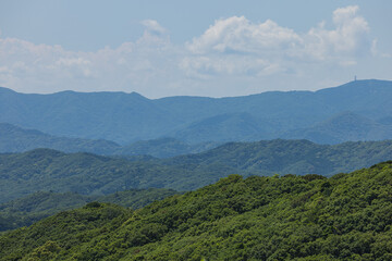 日本　三重県鳥羽市のパールロード沿いにある鳥羽展望台から見える風景