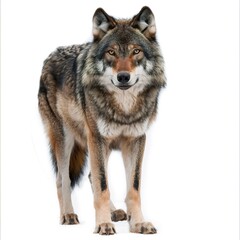 Obraz premium A wolf , isolated on transparent or white 
