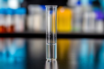 A Single Glass Test Tube Filled with Clear Liquid