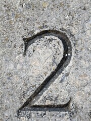 Written Wording in Distressed State Typography Found Number 2 Two Ransom Note