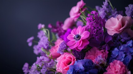 Obraz premium Beautiful arrangement of purple and pink flowers