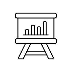 presentation line icon with white background vector stock illustration