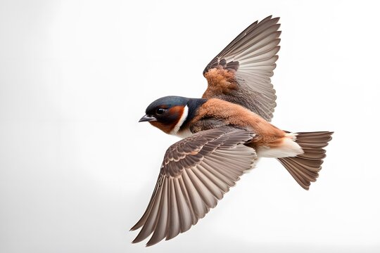 Cliff swallow bird on white background, Ai Generated