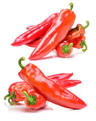 Fresh red pepper on white background