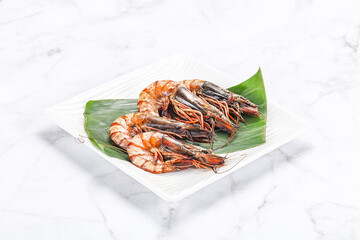 Cooked tiger prawn in the pate