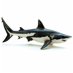 Obraz premium a black and white shark isolated on white 