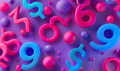 Seasonal sales background with percent discount pattern. 3D. 