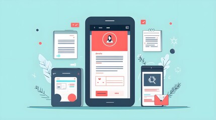 A flat design of a fitness app with intuitive workout selection and tracking features