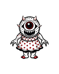 Design a monstrous creature with one eye and blood.