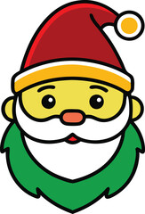Simple Santa Claus face design using minimal lines for a modern touch
