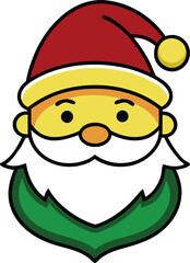 Sleek line art of Santa Claus face evoking holiday spirit in minimalist style
