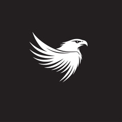 Fototapeta premium Eagle in cartoon, doodle style . Image for t-shirt, web, mobile apps and ui. Isolated 2d vector illustration in logo, icon, sketch style, Eps 10, black and white. AI Generative