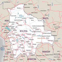 Fototapeta premium Simple outline map of Bolivia coloring page