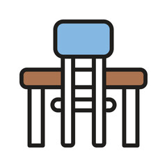 A modern classroom furniture icon,focused on education and study