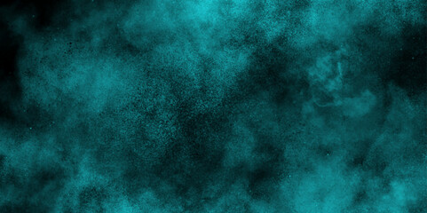 Obraz premium Black and teal pastel smoke abstract beautiful Background. Watercolor 5ea green grunge abstract painting stylist charming modern texture. Seamless Blue deep sea grunge texture vintage background.