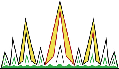 Minimal outline of icicle with sharp points showing a clean and sharp design
