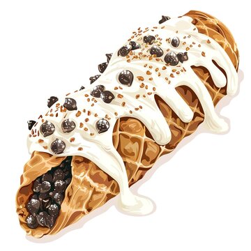 cannoli dessert with white icing and chocolate clip art preview