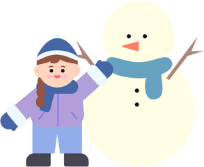 눈오는 겨울날의 어린이들