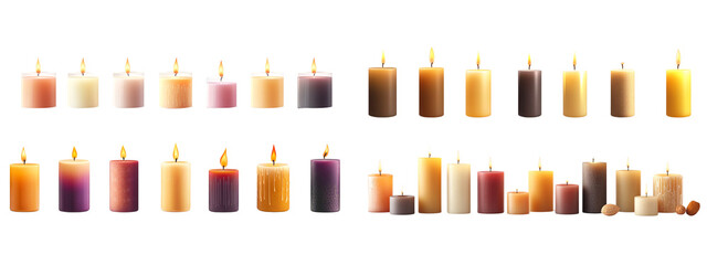 Box of Pure White Candles Isolated PNG on Transparent White Background