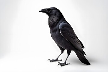 Obraz premium Crow bird on white background, Ai generated