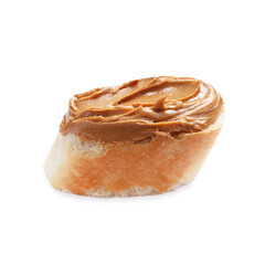 Delicious sandwich with peanut butter isolated white