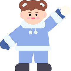 눈오는 겨울날의 어린이들