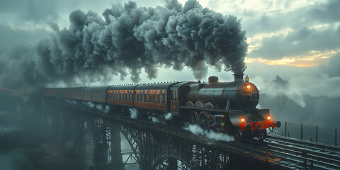Fototapeta premium Brunel's Atmospheric Railway, fantasy
