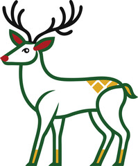 Minimal reindeer with sleek antlers simple and elegant for modern decor
