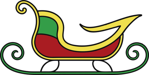 Naklejka premium Santa’s sleigh is loaded with presents ready for delivery to excited children 