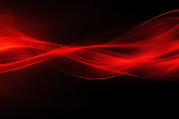 Naklejka premium Abstract red waves on black background