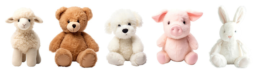 Obraz premium Cute animal doll png cut out element set