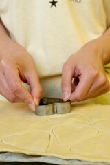 Process of making homemade cookies made by a special cookie cutter