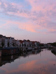 Fototapeta premium sunset in the city