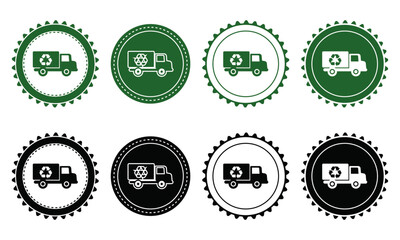 Ecology icon set. Ecology Stamps. Environment, sustainability, nature, recycle, renewable energy; electric bike, eco-friendly, forest, wind power, green symbol. Solid icons vector collection.
