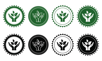 Ecology icon set. Ecology Stamps. Environment, sustainability, nature, recycle, renewable energy; electric bike, eco-friendly, forest, wind power, green symbol. Solid icons vector collection.