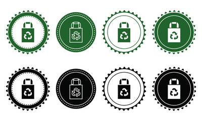 Ecology icon set. Ecology Stamps. Environment, sustainability, nature, recycle, renewable energy; electric bike, eco-friendly, forest, wind power, green symbol. Solid icons vector collection.