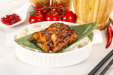 Grilled eel with steamed rice