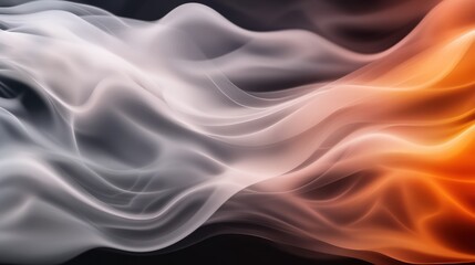 Fototapeta premium A close up of a black and white photo with orange flames, AI