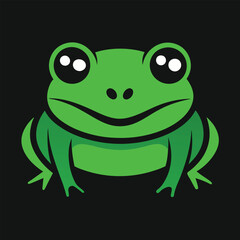 Solid color Green Frog animal design