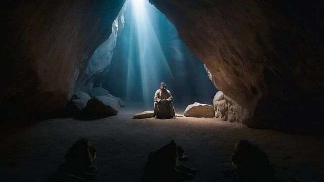 daniel in the lion's den - christian background