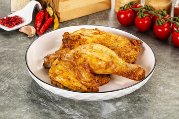 Roasted chicken leg with spices