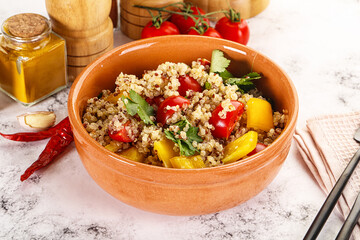 Dietary vegetarian quinoa with vegetables