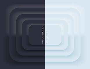 Neumorphic Backgrounds and Backdrops white tone oval pattern Layered, minimal style background, technology illustration, modern and business, template and banner composition for products.