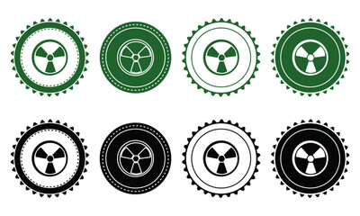 Ecology icon set. Ecology Stamps. Environment, sustainability, nature, recycle, renewable energy; electric bike, eco-friendly, forest, wind power, green symbol. Solid icons vector collection.